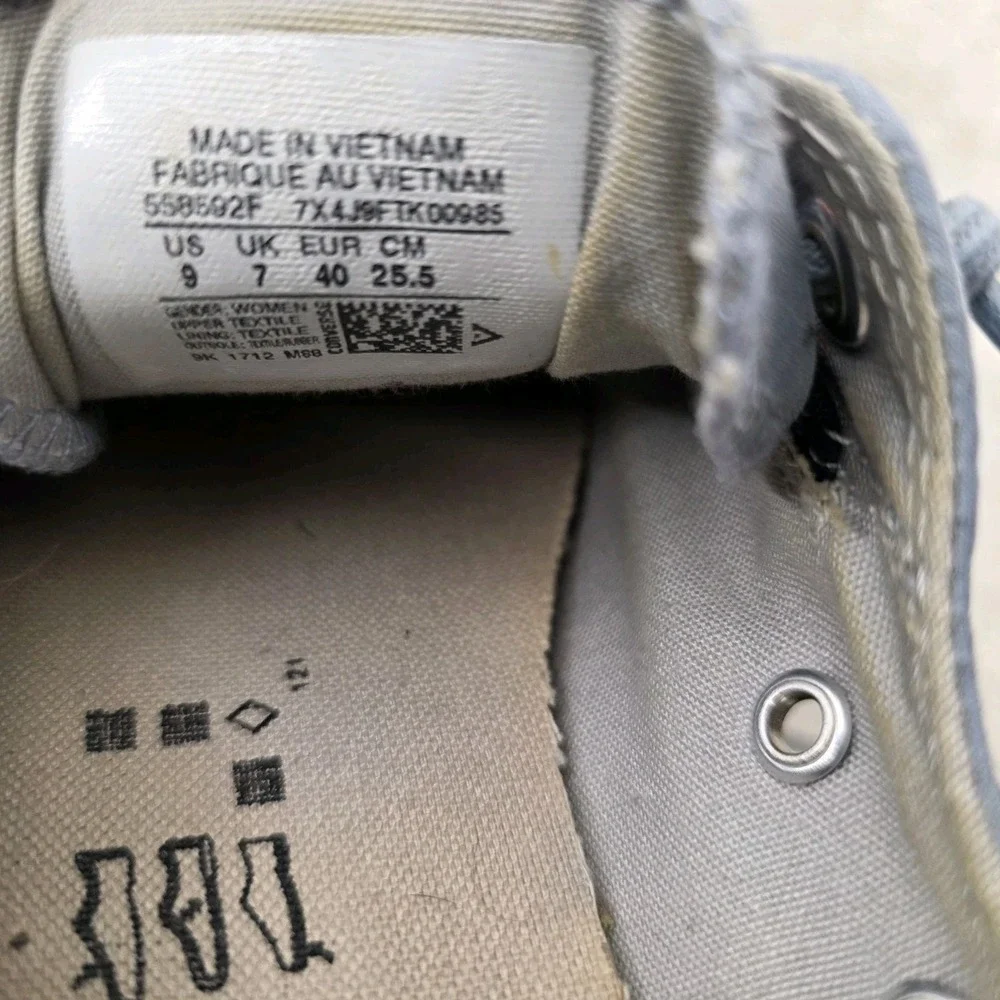 CONVERSE ALL STAR Stretch Elastic Heel Women's SIZE 9 Ladies Blue Lace Shoes